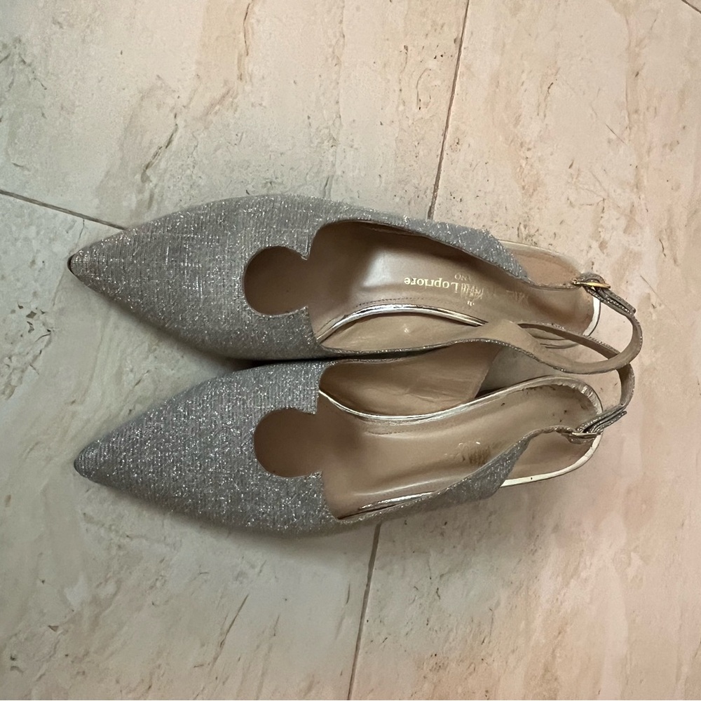 Elegant gold/silver sparkling Slingback Heels